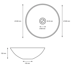 Vasque À Poser|Ml-Design Lavabo à poser rond noir mat céramique avec garniture de vidage