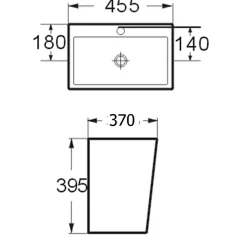 Lavabo|Planète Bain Lavabo à suspendre en céramique rectangle blanc contemporain