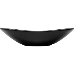 Vasque À Poser|Luxebath Lavabo a poser en ceramique noir moderne avec garniture de vidage 630x360x155 mm