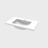 Plan Simple Vasque|AICA Sanitaire Lavabo blanc 81x47x17.5 cm, Lavabo rectangulaire en marbre artificiel,