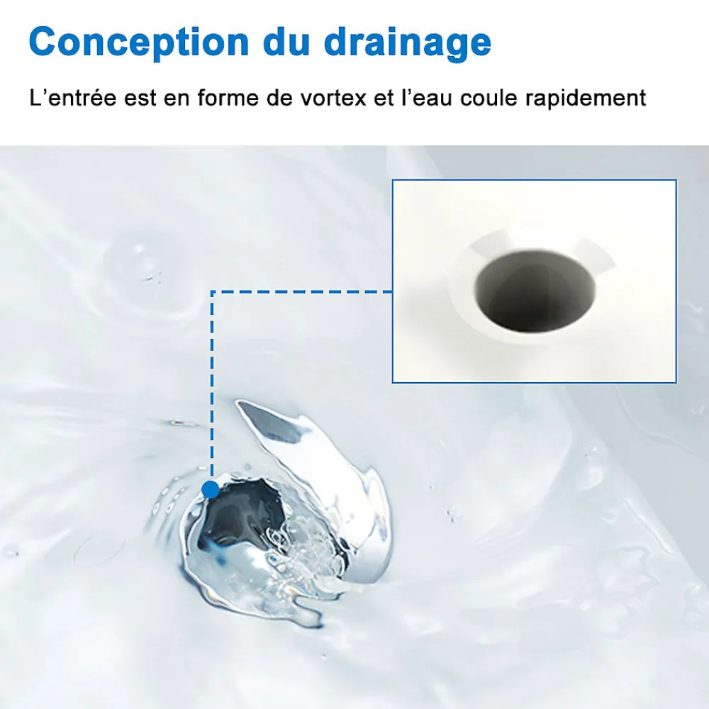 Plan Simple Vasque|AICA Sanitaire Lavabo blanc 81x47x17.5 cm, Lavabo rectangulaire en marbre artificiel,