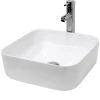 ECD Germany Lavabo carré ceramique vasque a poser salle de bain lave-mains blanc 390x390 cm