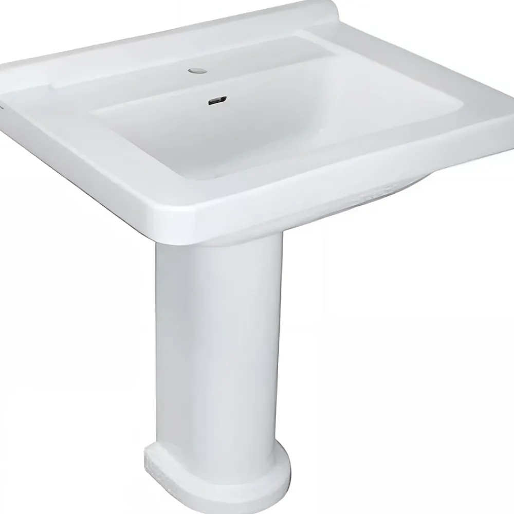Sanindusa Lavabo 68cm céramique traditionnelle Vintage blanc (compatible avec la colonne Vintage non incluse)