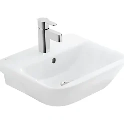 Lavabo|Sanindusa Lavabo 56cm mural céramique traditionnelle Look 56x45 blanc (robinet et vidage non inclus)