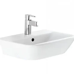 Lavabo|Sanindusa Lavabo 56cm mural céramique traditionnelle Look 56x45 blanc (robinet et vidage non inclus)