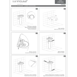 Sanindusa Lavabo 55cm mural céramique traditionnelle Aveiro 3 trous Aveiro blanc
