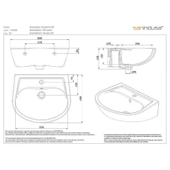 Lavabo|Sanindusa Lavabo 60cm mural céramique traditionnelle Cetus blanc