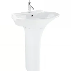 Lavabo|Sanindusa Lavabo 55cm mural céramique traditionnelle Aveiro Jade blanc