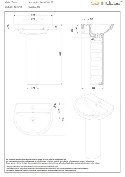 Lavabo|Sanindusa Lavabo 55cm mural céramique traditionnelle Aveiro Easy blanc