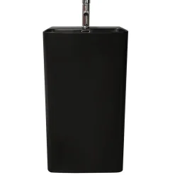 Homesight Lavabo colonne en céramique à poser, l.46 x H.85 x P.34 cm, noir, Elmo