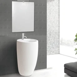Lavabo|Homesight Lavabo colonne en céramique à poser, l.52 x H.85 cm, blanc, Icone