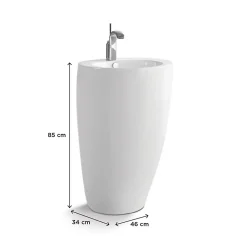 Lavabo|Homesight Lavabo colonne en céramique à poser, l.52 x H.85 cm, blanc, Icone