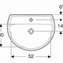 Lavabo|Geberit Lavabo céramique percé BASTIA 60 CM - - 00110500000