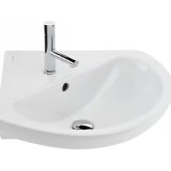Lavabo|Sanindusa Lavabo d'angle mural céramique traditionnelle 50 Easy blanc (robinet et vidage non inclus)