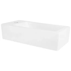 Ml-Design Lavabo de salle de bain vasque à poser toilette blanc en céramique 510 x 250 mm