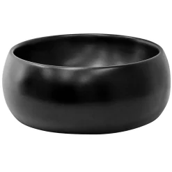 Luxebath Lavabo en ceramique noir mat vasque a poser ronde pour salle de bain 400x155 mm
