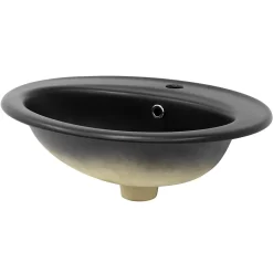 Vasque À Encastrer|Luxebath Lavabo en ceramique noir mat vasque encastre pour salle de bain 570x485x195 mm