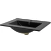 Vasque À Encastrer|Luxebath Lavabo en ceramique noir mat vasque encastrer pour salle de bain 615x470x175 mm