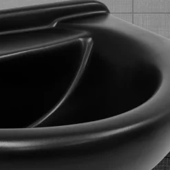 Vasque À Encastrer|Luxebath Lavabo en ceramique noir mat vasque encastre pour salle de bain 870x505x225 mm