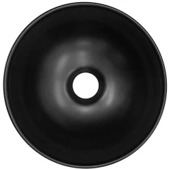 Vasque À Poser|Luxebath Lavabo en ceramique noir mat vasque a poser ronde pour salle de bain 280x150 mm