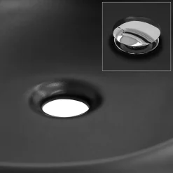 Vasque À Poser|Luxebath Lavabo en ceramique noir mat vasque a poser pour salle de bain 585x375x145 mm
