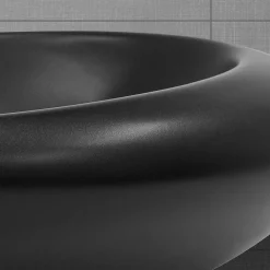 Vasque À Poser|Luxebath Lavabo en ceramique noir mat vasque a poser pour salle de bain 585x375x145 mm