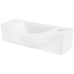 Vasque À Poser|Ml-Design Lavabo en ceramique ovale blanc Evier avec trou pour robinet a droite 445x225 mm