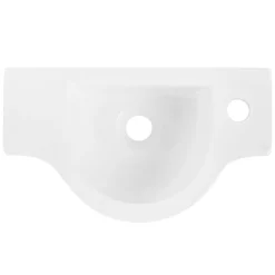 Vasque À Poser|Ml-Design Lavabo en ceramique ovale blanc Evier avec trou pour robinet a droite 445x225 mm