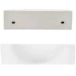 Vasque À Poser|Ml-Design Lavabo en ceramique ovale blanc Evier avec trou pour robinet a droite 445x225 mm