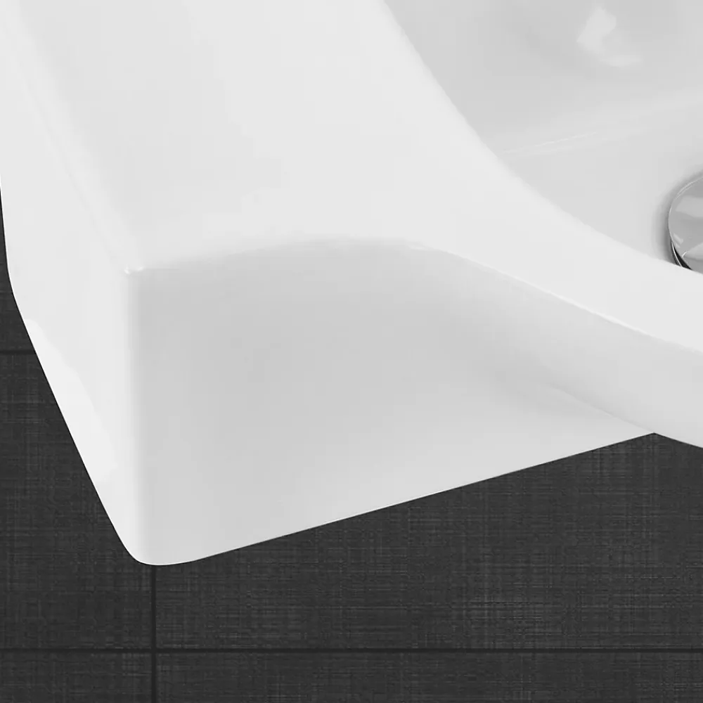 Vasque À Poser|Ml-Design Lavabo en ceramique ovale blanc Evier avec trou pour robinet a droite 445x225 mm