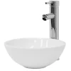 Vasque À Poser|Ml-Design Lavabo en ceramique pour salle de bain lavabo a poser forme ronde 28x11,6 cm