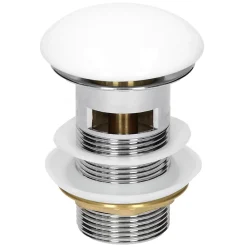ECD Germany Lavabo en céramique blanc avec garniture de vidage et trop-plein 710x465x175 mm