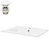 Vasque À Encastrer|Ml-Design Lavabo en céramique blanc avec garniture de vidage et trop-plein 610x165x460 mm