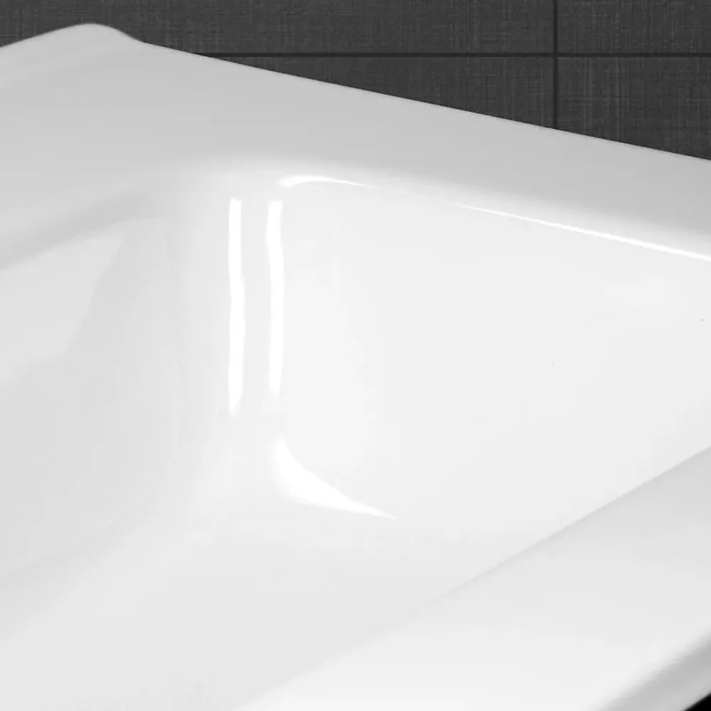 Vasque À Encastrer|Ml-Design Lavabo en céramique blanc avec garniture de vidage et trop-plein 610x165x460 mm