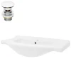 Vasque À Encastrer|Luxebath Lavabo en céramique blanc avec garniture de vidage et trop-plein