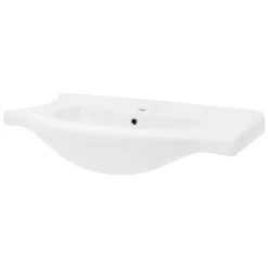 Vasque À Encastrer|Luxebath Lavabo en céramique blanc avec garniture de vidage et trop-plein