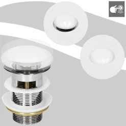 Vasque À Encastrer|Luxebath Lavabo en céramique blanc avec garniture de vidage et trop-plein