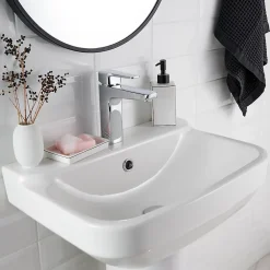 GoodHome Lavabo en céramique, blanc, l.55 cm Teesta