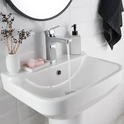 GoodHome Lavabo en céramique, blanc, l.55 cm Teesta