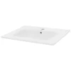 ECD Germany Lavabo en céramique blanc avec garniture de vidage vasque encastrer 610x465 mm