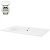 Ml-Design Lavabo en céramique blanc avec garniture de vidage et trop-plein