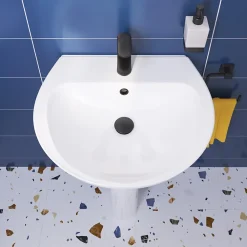 Lavabo|GoodHome Lavabo en céramique blanc brillant l.55,5 x H.19,1 x P.47,2 cm Tasi
