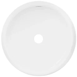 Vasque À Poser|ECD Germany Lavabo en céramique blanc vasque èvier à poser design rond moderne 400 mm