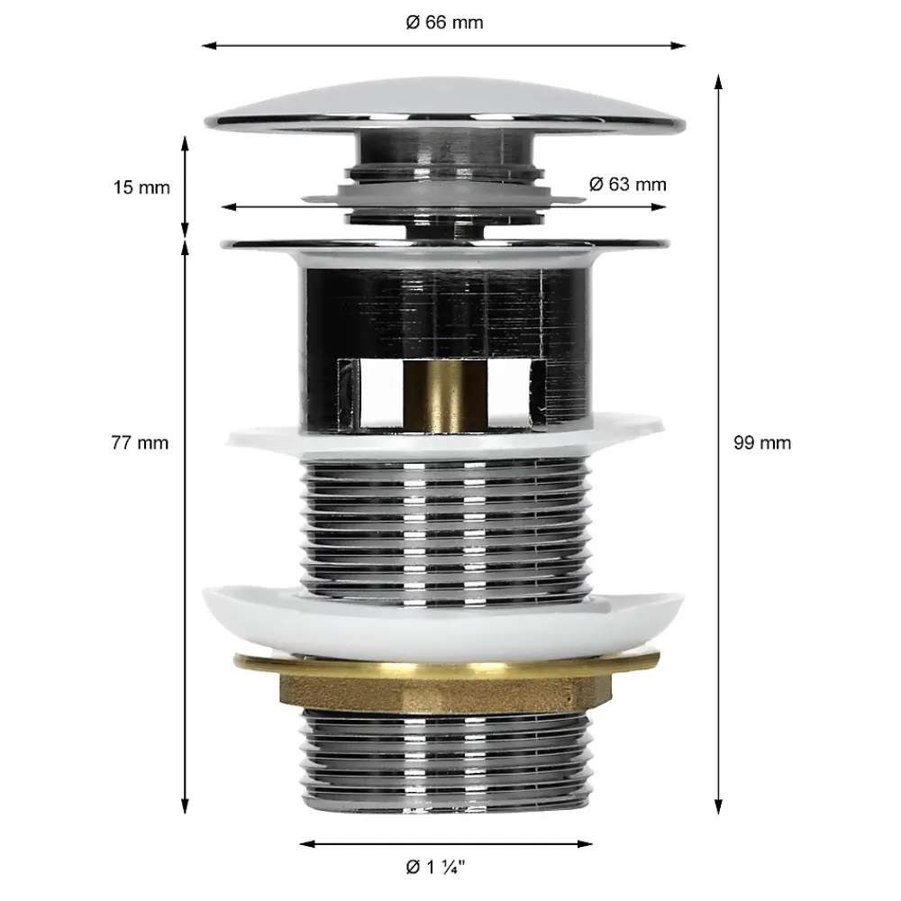 ECD Germany Lavabo en céramique blanc avec garniture de vidage lave-mains moderne 590x390 mm