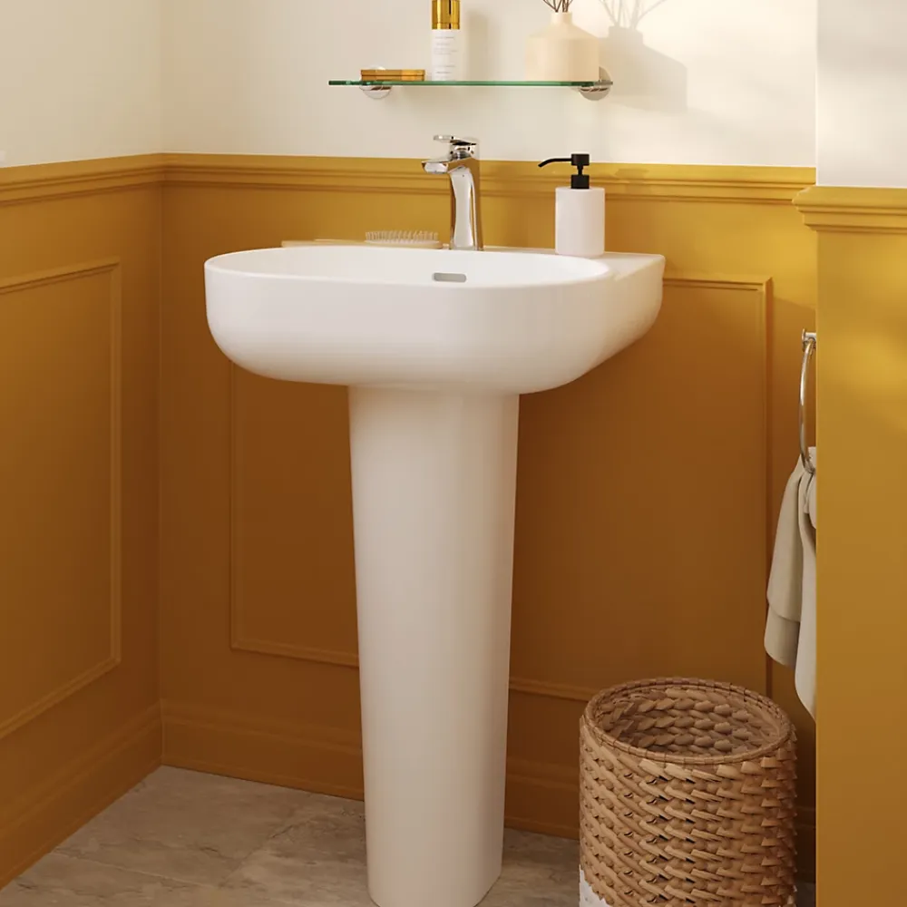 Lavabo|GoodHome Lavabo en céramique, blanc, l.55 cm Cavally
