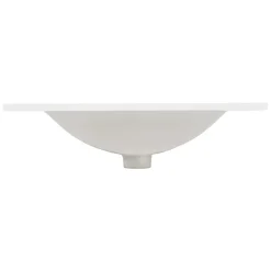 ECD Germany Lavabo en céramique blanc avec garniture de vidage et trop-plein 610x465x175 mm
