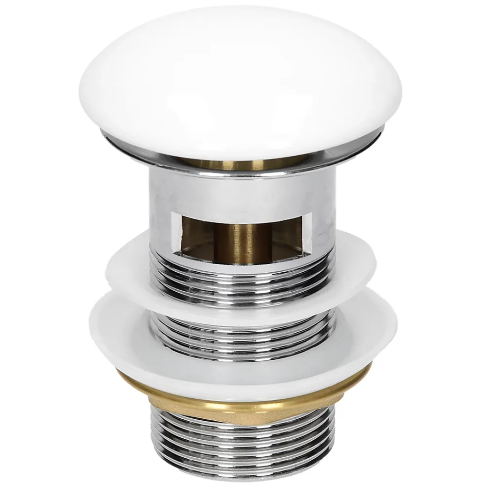 ECD Germany Lavabo en céramique blanc avec garniture de vidage et trop-plein 610x465x175 mm
