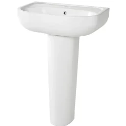 GoodHome Lavabo en céramique blanche l.57 cm Cavally