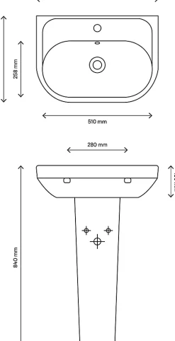 GoodHome Lavabo en céramique blanche l.57 cm Cavally