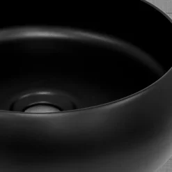 Ml-Design Lavabo en céramique noir avec garniture de vidage lave-mains moderne 350x120 mm